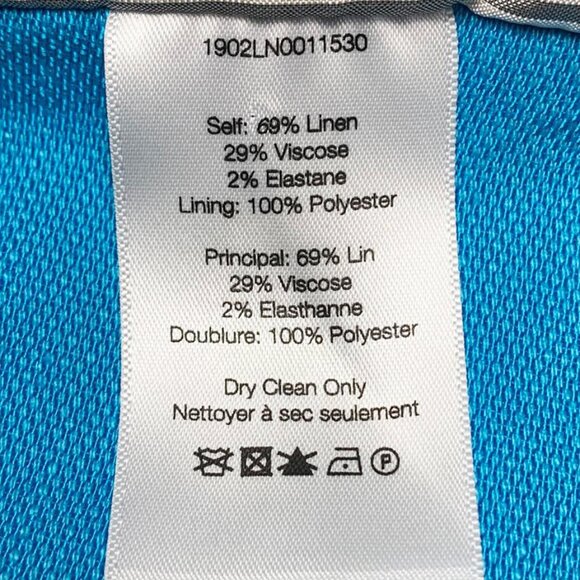 VERONICA BEARD Miles Turquoise Linen Blend Dickey Blazer - Picture 10 of 10